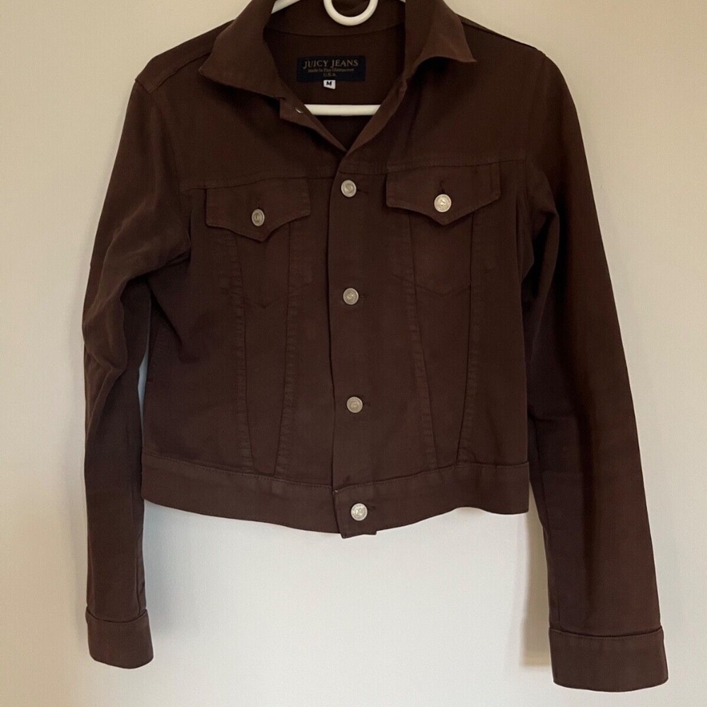 Vintage Juicy Couture Brown Denim-Style Jacket Size M